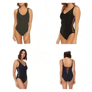 Bleu Rod Beattie Twister Lace Down One Piece Size